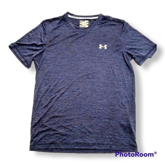 Under Armour Small Heat Gear Shirt-Loose Fit-Blue-Performance-Outdoor-Athletic - Picture 1 of 6